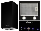 OKAP KUCHENNY ŚCIENNY CZARNY KOMINOWY PROSTOKĄTNY