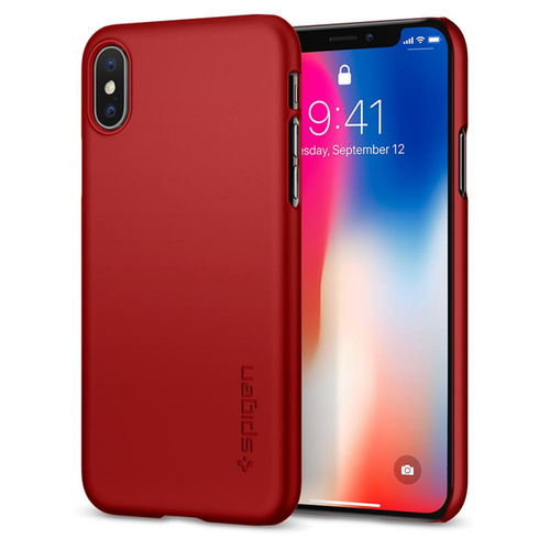 SPIGEN THIN FIT Apple iPhone X - METTALIC RED na Arena.pl