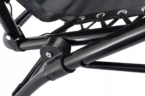 Leżak Ogrodowy WZMACNIANY ZERO GRAVITY metal czarny składany GRATIS PÓŁKA! na Arena.pl