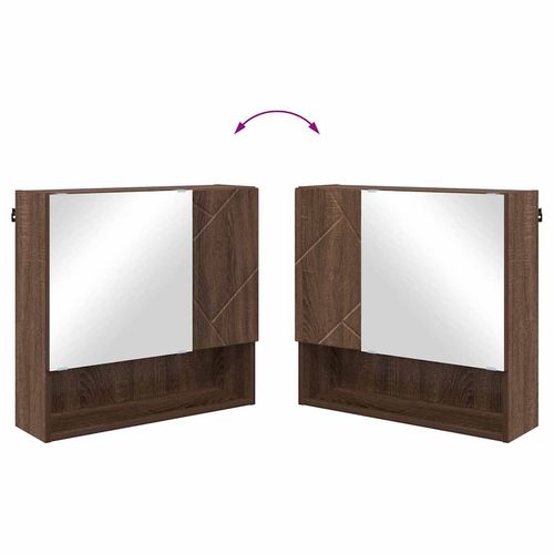 Szafka z lustrem z półką z drzwiami Brązowy dąb 59 x 17 x 55 cm na Arena.pl