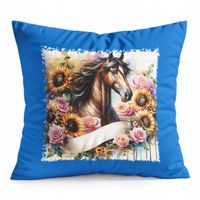 PODUSZKA NIEBIESKA PREZENT - KOŃ KONIE JAZDA KONNA HOBBY HORSE