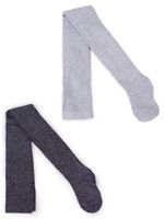 Rajstopy dziewczęce z lurexem jasnoszaro-czarne 2PAK 140-146 YOCLUB