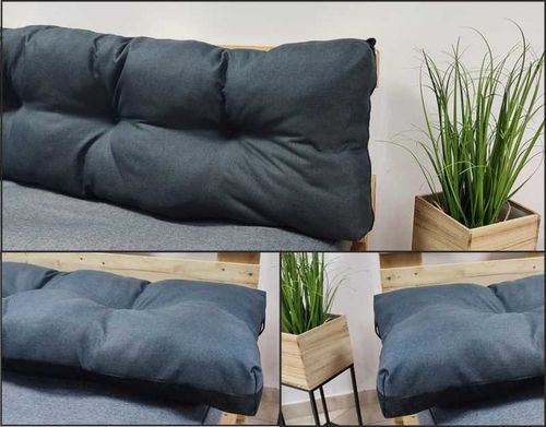 2 x Poduszka na palety do Ogrodu 120 cm x 40 cm EKO grafit ZESTAW 2 sztuk na Arena.pl