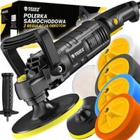 POLERKA SAMOCHODOWA ROTACYJNA 2600W REGULACJA OBROTÓW + ZESTAW GĄBEK + FILC