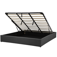 Łóżko z pojemnikiem tapicerowane 180 x 200 cm szare DINAN