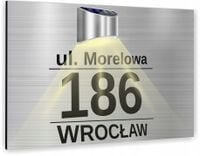 Tabliczka adresowa dibond Tablica numer posesji 40x30 cm lampka solarna