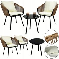 ZESTAW MEBLI OGRODOWYCH NA BALKON TARAS DO OGRODU MARSYLIA BRĄZ