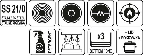 Garnek z pokrywką 20 x 10,5 cm, 3,3 l, stal nierdzewna na Arena.pl
