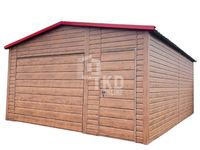Garaż Blaszany 4,5x5 drzwi drewnopodobny Blachodachówka TKD109