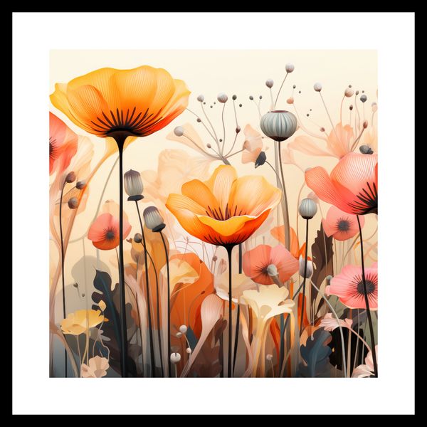 Plakat 40x40cm Taneczne Maki zdjęcie 3