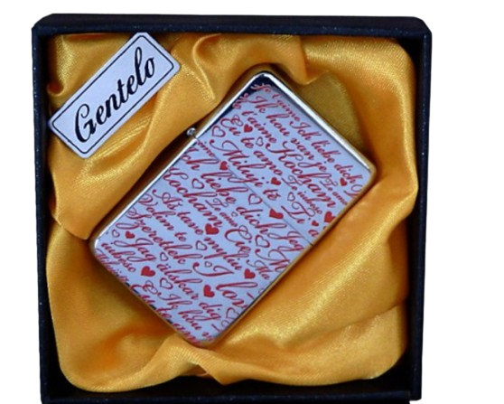 Zapalniczka Benzynowa z Napisami Kocham Cię w Opakowaniu Prezentowym zdjęcie 1