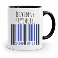 Kubek Czarny Dla Przyjaciela Bezcenny Przyjaciel Z Nadrukiem Ze Zdjęciem