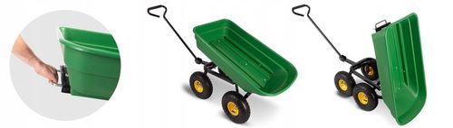 Wózek ogrodowy transportowy taczka wywrotka przyczepka 3w1 200kg na Arena.pl