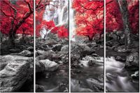 120CM 80 OBRAZ 4 ELEM JESIENNY WODOSPAD ŚCIENNY