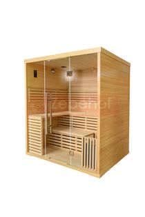 Sauna fińska sucha z piecem 1800x1500mm, MOC 8 kW, LED, bluetooth, rad