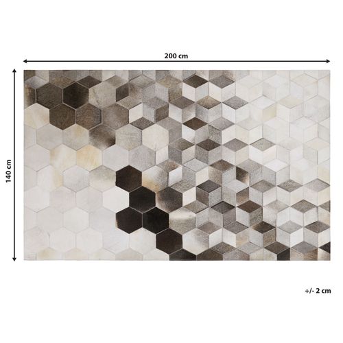 Dywan patchwork skórzany 140 x 200 cm szary SASON na Arena.pl
