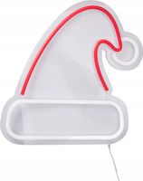 ŚWIĄTECZNY NEON LED CZAPKA MIKOŁAJA 23 X 22 X 1 CM ZASILANIE USB