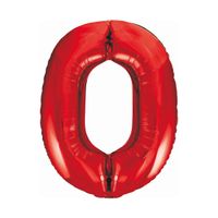 balon foliowy cyfra 0 czerwona 85cm