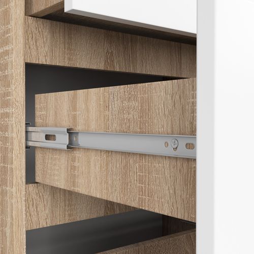 REGAŁ BIUROWY R 60 cm CLP 3 SZUFLADY 2 PÓŁKI DĄB SONOMA / BIAŁY na Arena.pl