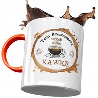 Kubek Pomarańczowy Dla Rzeczoznawcy Teraz Strzeli Z Nadrukiem Ze Zdjęciem