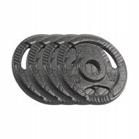 2 x Obciążenie żeliwne zestaw 4x1.25kg 6kg otwór 31mm talerz z uchwytami RE