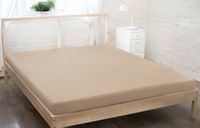 Prześcieradło frotte z gumką 200x220 beżowy GRUBE