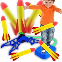 WYRZUTNIA RAKIET Piankowych KATAPULTA 6szt Rakiety Piankowe Zabawka Ogród