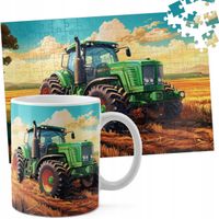 ZESTAW KUBEK + PUZZLE 110EL - TRAKTOR CIĄGNIK POLE GOSPODARSTWO ROLNIK