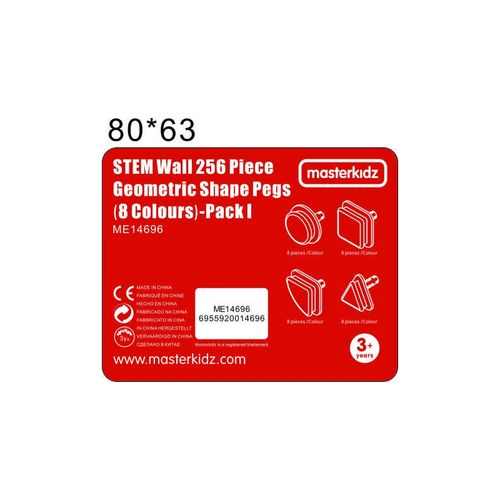 MASTERKIDZ Geometryczne Elementy 8 Kolorów 256 szt Akcesoria do tablic STEM na Arena.pl