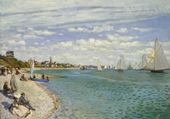 Plakat 100x70cm Regatta at Sainte-Adresse, Monet Vintage