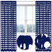 Zasłona nowoczesna ażurowa GLAMUR wycinana laserowo kółka 145x160 granatowa