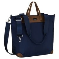 duża, granatowa shopperka damska, jednokomorowa, zawieszona