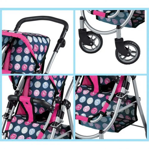 WOOPIE ROYAL Wózek dla Lalek Regulowane Siedzisko 4 Koła na Arena.pl