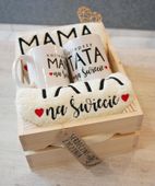 zestaw PREZENT RĘCZNIKI podziękowanie dla rodziców kubki mama tata