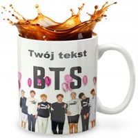 KUBEK 330ml GRAFIKA PREZENT ŚWIĘTA WZÓR - KPOP BLACKPINK BTS GOT7 + IMIĘ
