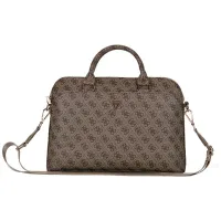 Torba Guess 4G Zipper Pocket Triangle Logo na laptopa 15" - brązowa