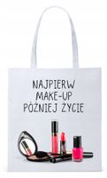 Dla Kosmetyczki Na Prezent Torba Eco Biała Shopper Z Nadrukiem Ze Zdjęciem