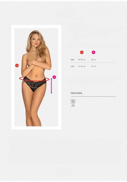 Majtki damskie stringi Obsessive, czarne. zdjęcie 5