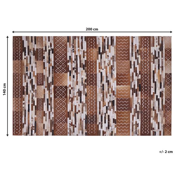 Dywan patchwork skórzany 140 x 200 cm brązowy HEREKLI zdjęcie 6
