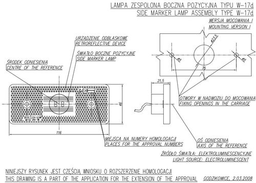 Lampa LED zespolona pozycyjna boczna W17D (101P) na Arena.pl
