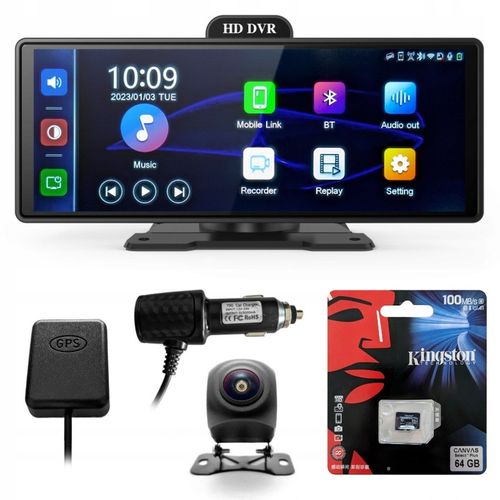 RADIO STACJA MULTIMEDIALNA MONITOR APPLE CARPLAY ANDROID AUTO DVR 2 KAMERY na Arena.pl