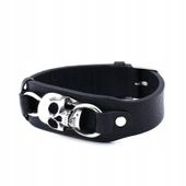 Bransoleta Śmierć Czaszka Upiór Skull Przemijanie Skórzana Punk Rock Klamra