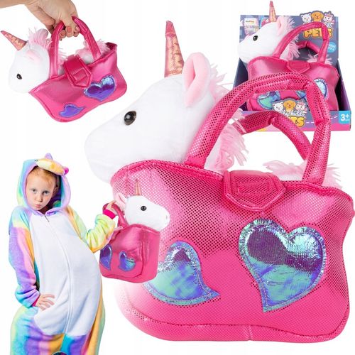 JEDNOROŻEC PLUSZOWY MIEKKI MIĘCIUTKI KONIK PRZYTULANKA PLUSZAK W TOREBCE na Arena.pl