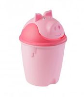 Kosz uchylny dziecięcy ANIMALS 7 l wzór świnka na śmieci odpadki różowy