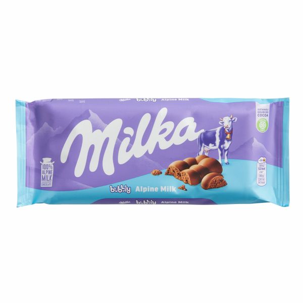 MILKA CZEKOLADA 90g  BUBBLY MILK zdjęcie 1