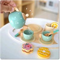 Serwis dla dzieci XXL DREWNIANY zestaw do herbaty kawy filiżanki kawiarnia