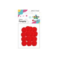 pompony czerwone 18mm 15 sztuk titanum