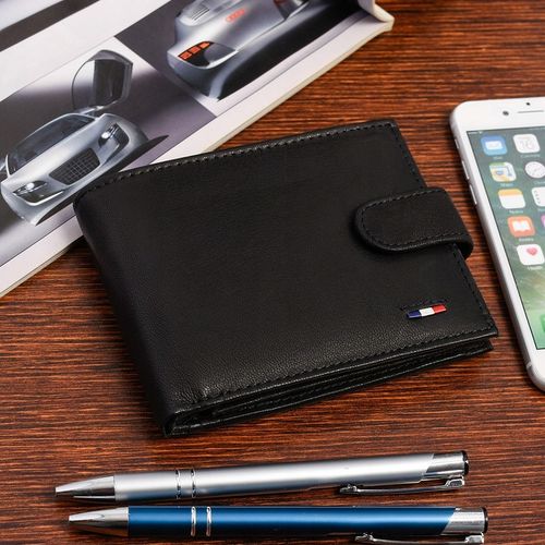 Zestaw prezentowy męski skórzany pasek portfel czarny pudełko na Arena.pl