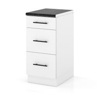 Szafka Kuchenna Stojąca Z Blatem 3 Szuflady 40cm Spremium Biały Mat