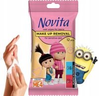 novita minionki chusteczki nawilżane do demakijażu dla nastolatków, 12 szt.